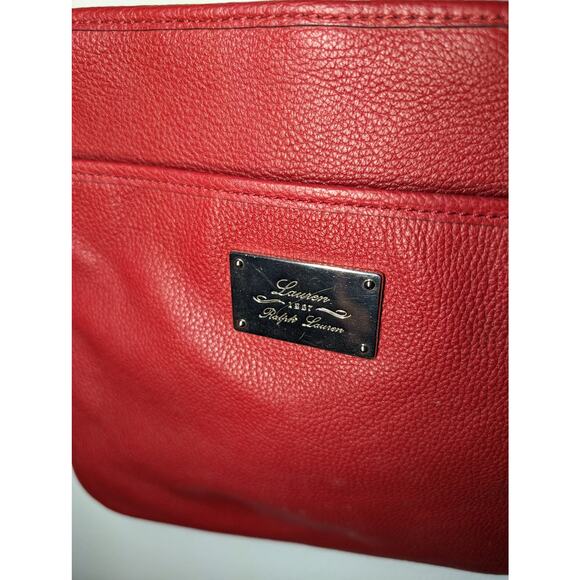 Lauren by Ralph Lauren Red Leather Crossbody Purse - Picture 3 of 7